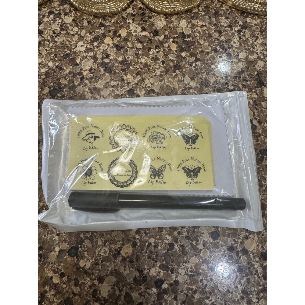 Lip Balm Labels‎ Stickers Pure Nature Base Floral Butterfly Design with Pen - Picture 4 of 6